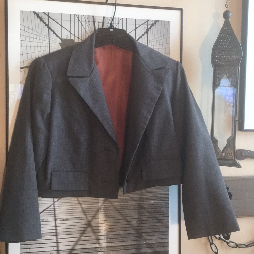 Vintage 7/8 charcoal gray bolero